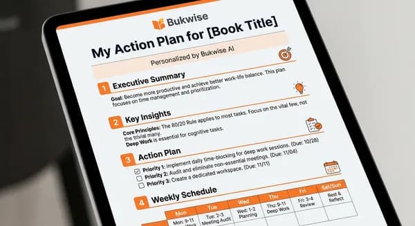 Personalized PDF action plan generated by BukWise